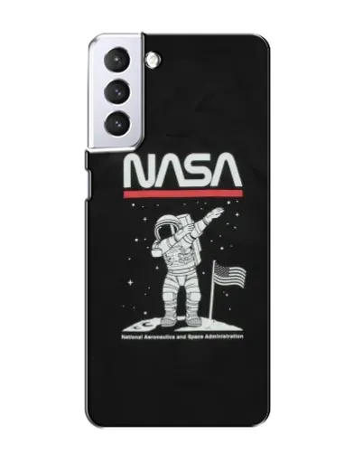 Чехол для Samsung Galaxy S21 с картинкой «NASA — шагаем по Луне»