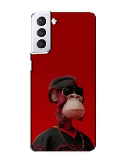 Чехол для Samsung Galaxy S21 с картинкой «Bored Ape в красном»
