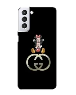 Чехол для Samsung Galaxy S21 с картинкой «Минни Маус на лого»