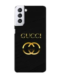 Чехол для Samsung Galaxy S21 с картинкой «Золотой логотип Gucci»
