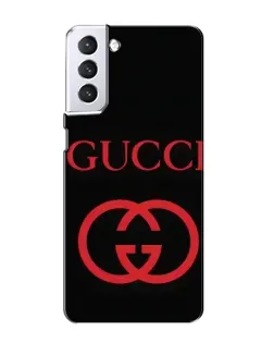 Чехол для Samsung Galaxy S21 с картинкой «Gucci — красный логотип»