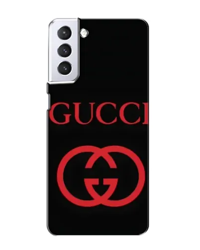 Чехол для Samsung Galaxy S21 с картинкой «Gucci — красный логотип»