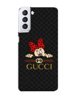 Чехол для Samsung Galaxy S21 с картинкой «Минни Маус Gucci — черный»