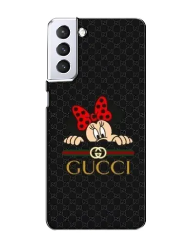 Чехол для Samsung Galaxy S21 с картинкой «Минни Маус Gucci — черный»