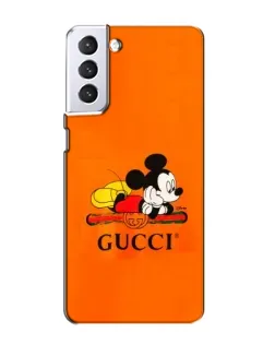Чохол для Samsung Galaxy S21 з картинкою «Міккі Маус Gucci — помаранч»