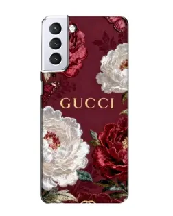 Чохол для Samsung Galaxy S21 з картинкою «Gucci — бордові троянди»