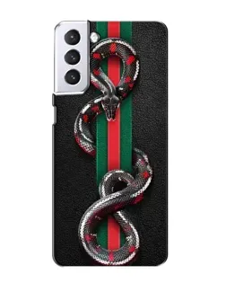 Чохол для Samsung Galaxy S21 з картинкою «Gucci — змія на смузі»