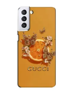 Чохол для Samsung Galaxy S21 з картинкою «Gucci — золоті метелики»