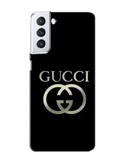Чохол для Samsung Galaxy S21 з картинкою «Gucci — золото на чорному»