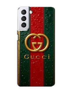 Чохол для Samsung Galaxy S21 з картинкою «Gucci — фірмова смуга та золото»