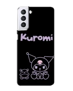 Чехол для Samsung Galaxy S21 с картинкой «Kuromi — черный минимализм»
