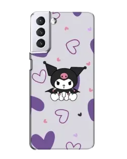 Чехол для Samsung Galaxy S21 с картинкой «Kuromi и лавандовые сердца»