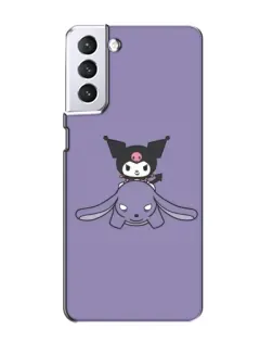 Чехол для Samsung Galaxy S21 с картинкой «Kuromi на лиловом фоне»