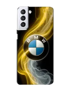 Чехол для Samsung Galaxy S21 с картинкой «Золотистый дым BMW»