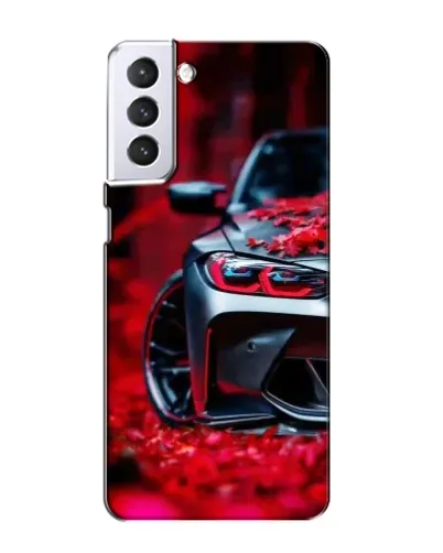 Чехол для Samsung Galaxy S21 с картинкой «Спортивная BMW и цветы» Чехол для Samsung Galaxy S21 с картинкой «Спортивная BMW и цветы»