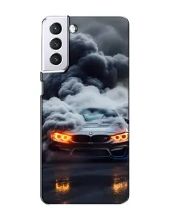 Чехол для Samsung Galaxy S21 с картинкой «BMW в дыму»
