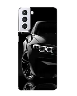Чохол для Samsung Galaxy S21 з картинкою «Чорна BMW — профіль»