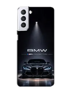 Чохол для Samsung Galaxy S21 з картинкою «BMW крізь нічне місто»