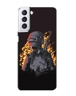 Чехол для Samsung Galaxy S21 с картинкой «PUBG — огненный силуэт»