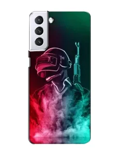 Чехол для Samsung Galaxy S21 с картинкой «PUBG — огненный воин»