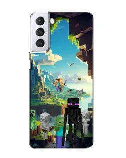 Чехол для Samsung Galaxy S21 с картинкой «Эндермен в лесу»