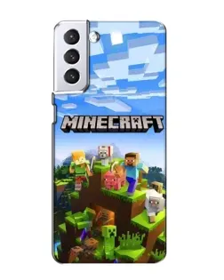 Чехол для Samsung Galaxy S21 с картинкой «Minecraft классический мир»