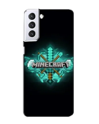 Чехол для Samsung Galaxy S21 с картинкой «Minecraft Diamond лого» Чехол для Samsung Galaxy S21 с картинкой «Minecraft Diamond лого»