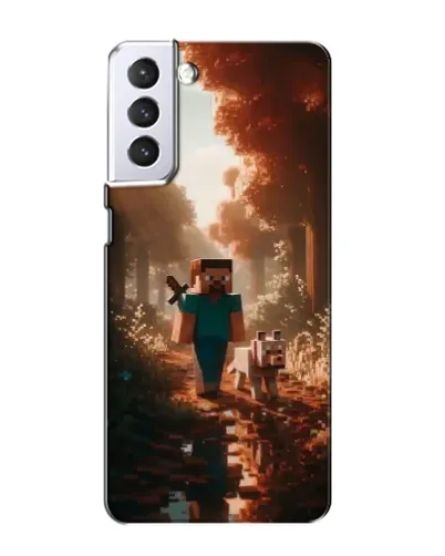 Чехол для Samsung Galaxy S21 с картинкой «Стив в лесу» Чехол для Samsung Galaxy S21 с картинкой «Стив в лесу»