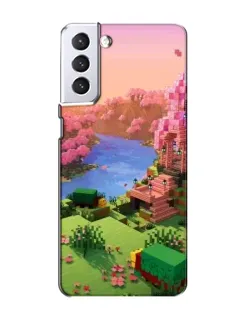 Чехол для Samsung Galaxy S21 с картинкой «Розовое дерево Minecraft»