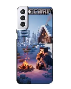 Чехол для Samsung Galaxy S21 с картинкой «Зимний Minecraft»