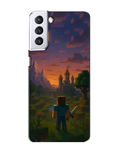 Чехол для Samsung Galaxy S21 с картинкой «Стив у башни» Чехол для Samsung Galaxy S21 с картинкой «Стив у башни»