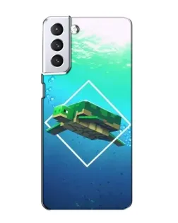 Чохол для Samsung Galaxy S21 з картинкою «Черепаха Minecraft»