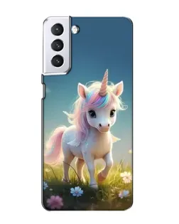 Чехол для Samsung Galaxy S21 с картинкой «Единорог на поляне»