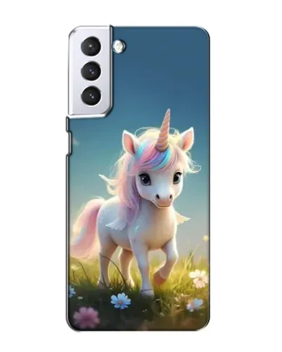 Чехол для Samsung Galaxy S21 с картинкой «Единорог на поляне»