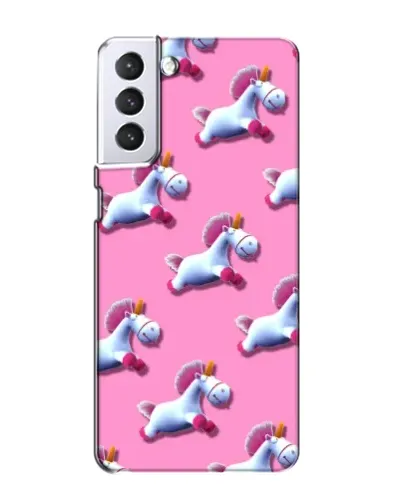 Чехол для Samsung Galaxy S21 с картинкой «Единороги на розовом»