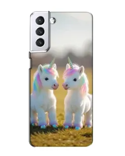 Чехол для Samsung Galaxy S21 с картинкой «Пара единорогов»