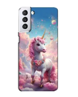 Чехол для Samsung Galaxy S21 с картинкой «Единорог среди облаков»