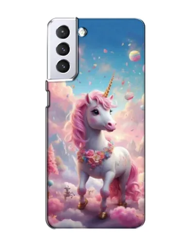 Чехол для Samsung Galaxy S21 с картинкой «Единорог среди облаков»