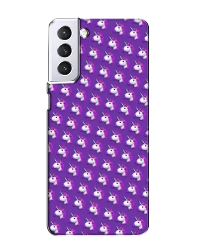 Чехол для Samsung Galaxy S21 с картинкой «Единороги на фиолетовом»