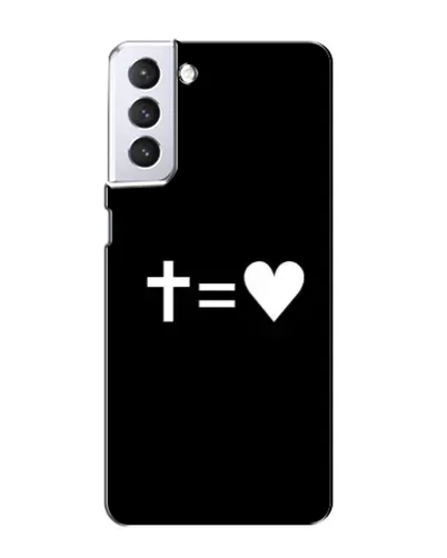 Чехол для Samsung Galaxy S21 с картинкой «Крест и Сердце»