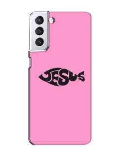 Чехол для Samsung Galaxy S21 с картинкой «Розовый символ  Jesus»