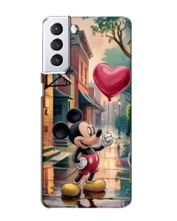 Чехол для Samsung Galaxy S21 с картинкой «Микки и шарик-сердце»