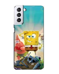 Чехол для Samsung Galaxy S21 с картинкой «Спанч Боб победитель»