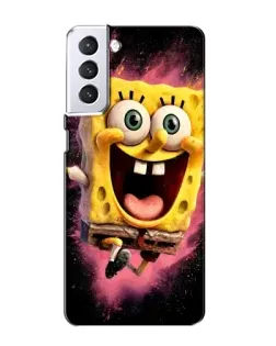 Чехол для Samsung Galaxy S21 с картинкой «Взрывной Спанч Боб»