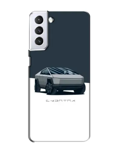 Чехол для Samsung Galaxy S21 с картинкой «Серебристый Cybertruck Tesla»