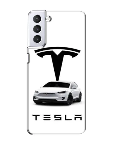 Чехол для Samsung Galaxy S21 с картинкой «Tesla White Style»