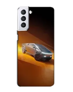 Чехол для Samsung Galaxy S21 с картинкой «Cybertruck в пустыне»
