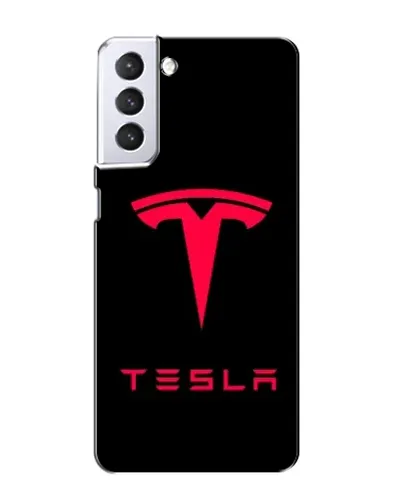 Чехол для Samsung Galaxy S21 с картинкой «Tesla Red Logo»