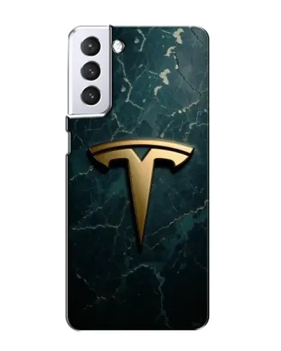 Чехол для Samsung Galaxy S21 с картинкой «Мраморная Tesla Gold»
