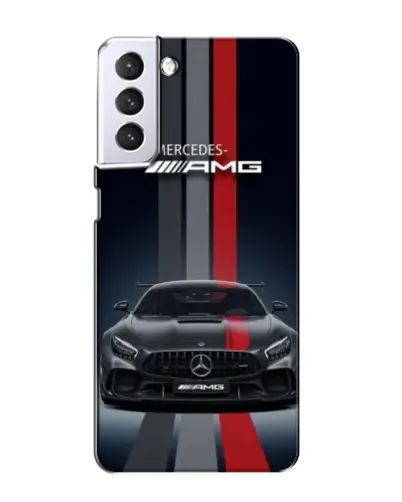 Чехол для Samsung Galaxy S21 с картинкой «Mercedes — белый карбон»